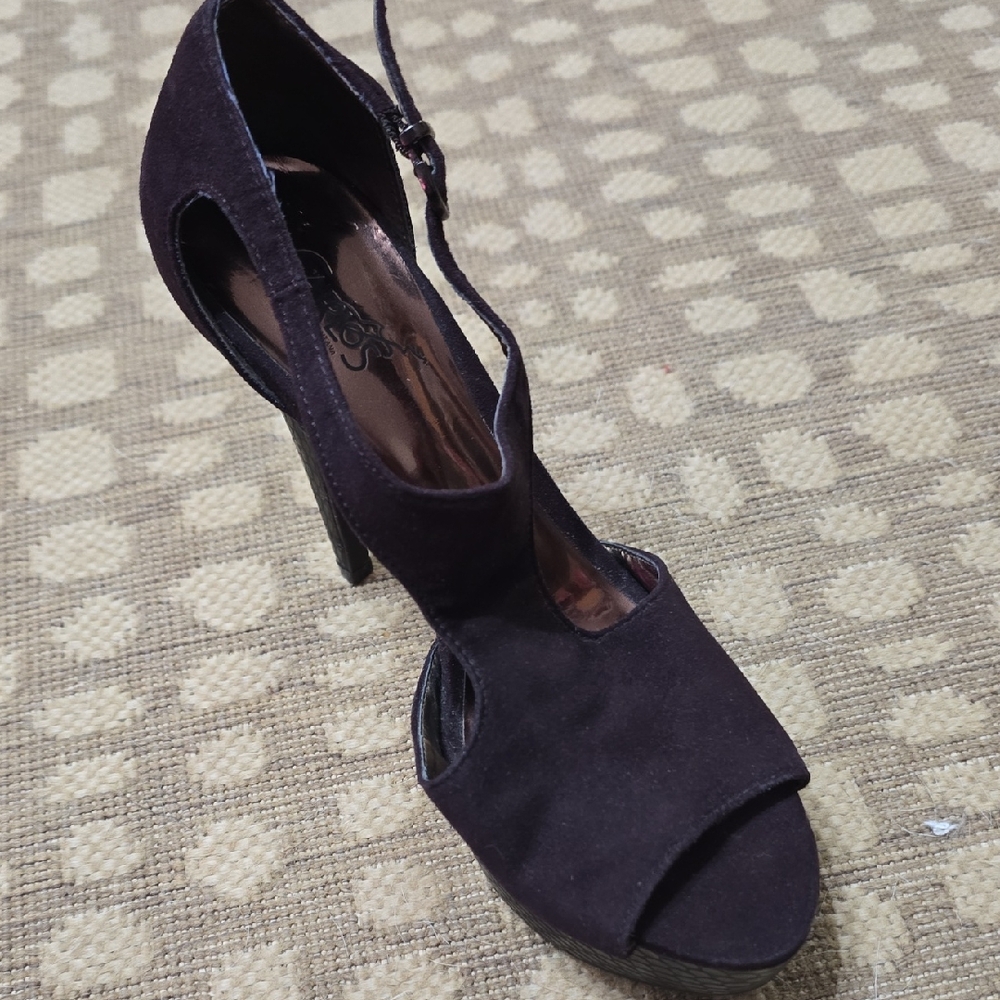 Carlos by Carlos Santana Purple Open-Toe Platform Stiletto Heels